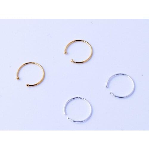 2 pcs New Arrival Surgical Steel 0.6*10mm Cartilage Piercing Stud Thin Small Nose Ring Hoop Fashion Jewelry
