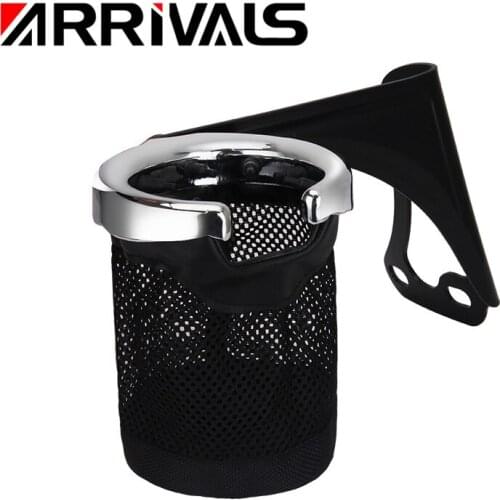 Motorcycle Black Handlebar Cup Holder Passenger Rear Drink Cup Holder For Harley Road Glide Electra Glide FLHTCU Tri Glide 97-13