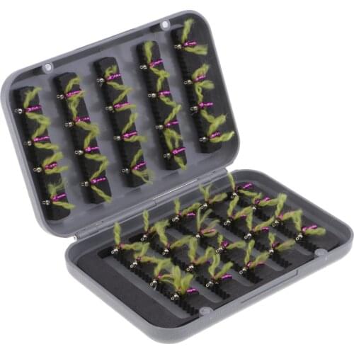 40pcs Dry Flies Fly Fishing Flies Kit Bass Salmon Trout Flies Floating Assortment with Fly Box for Freshwater and Saltwater