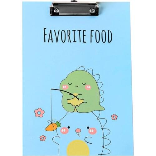 Cartoon A4 Clipboard File Folder Board Writing Pad Document Holders Clip Office Student Stationery Paper Board Clamp Clipboards