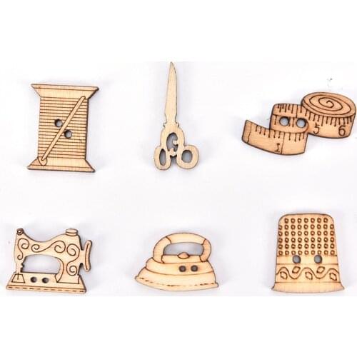 Natrual Wooden Decorative Buttons Mix For Handmade Sewing Scrapbooking Craft 18-30mm 50 Pcs/lot