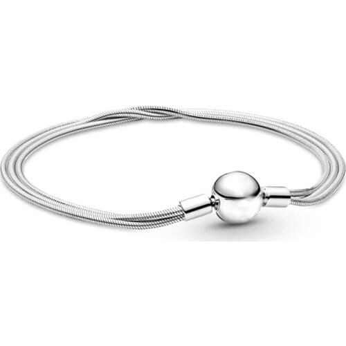 New Arrival Fit Original Pan Charms for Bracelet Women 3 Layers Base Snake Chains Pulsera Beads for Jewelry Making DIY Accessory