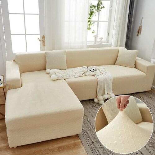 New Solid Color Corner Sofa Covers For Living Room Funda Sofa Chaise Lounge L-Shaped Sofa Cover All Inclusive Protector F8642
