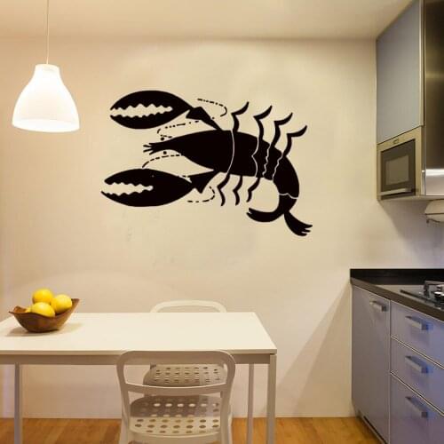 New Design Lobster Wall Sticker Sea Food Wall Decal Cafe Kitchen Restaurant Home Interior Art Murals Kids Nursery Wallpaper