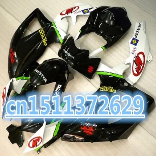 For Suzuki Full GSXR750 08 09 10 Plastic Fairings GSXR 600 2008 - 2010 K8 Body Kits BLACK White