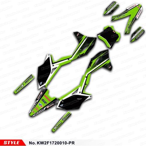 Aftermarket Motorcycle Vinyl Decals Stickers Dirt Bike Graphics for KX250F KXF 250 2017 2018 2019 2020, Style No.KW2F1720010-PR