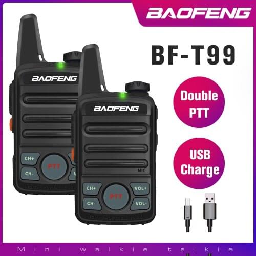 BAOFENG T99 Mini Two Way Radio BF-T1 Walkie Talkie bf t1 UHF Portable Ham Radio Kids Toys Handheld FM Transceiver USB charging
