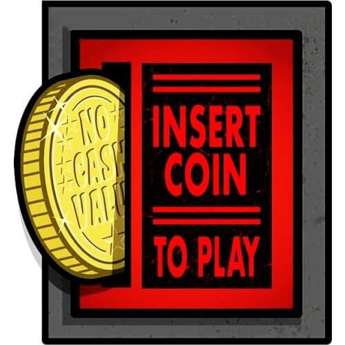 Retro Pinball Arcade Coin Slot Car Sticker Pvc Personality Auto Decoration Bumper Motorcycle Waterproof Sunscreen Decal 13*12cm