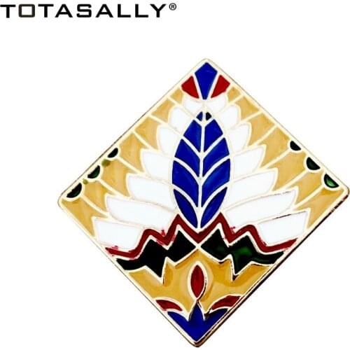 TOTASALLY Women Bohemian Stylish Tribe Brooches Colorful Enamel flower Square Pins Girls Costume Jewelry Dropship