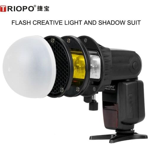 TRIOPO MagDome Color Filter Reflector Honeycomb Diffuser Ball Photo Accessories Kits For GODOX TT600 TT520 YONGNUO Flash Replace