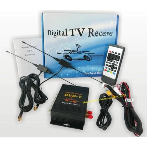 DVB-T2 HD TV Box For Our Car DVD Player with two antennas good signal high quality reception
