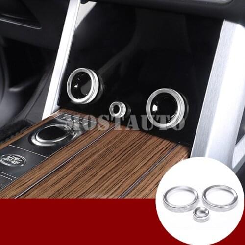 Inner Air Condition Knob Trim Cover For Land Rover Range Rover Sport L405 Vogue 2018 Silver/Blue/Red 3pcs Car Decor