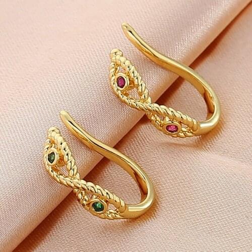 Non Pierced Earrings Female Spiral Simple Retro Temperament Niche French Ear Hooks 2021 New Arrival Party Gifts