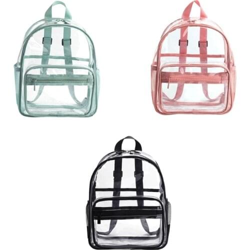 Women Backpack Transparent PVC Bag Female Fashion College Students Bookbag