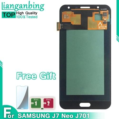 AMOLED LCD For Samsung Galaxy J7 neo J701 J701F J701M J701MT LCD Display Touch Screen Assembly Replacement parts Free Shipping