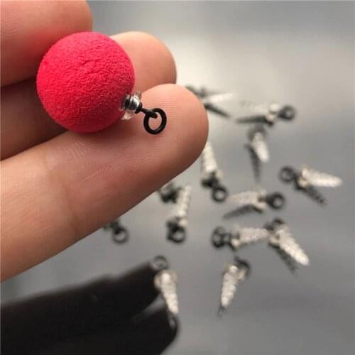 10pcs Carp fishing 360 bait screws for pop up corn boilies hook micro ring swivel bait screw ronnie D-rigs spinner