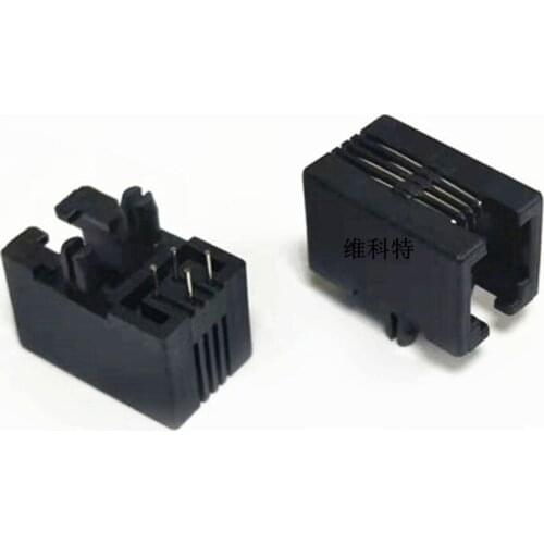 10pcs RJ11 95001-4P4C 4P4 RJ10 Socket Black Phone Socket 4P4C RJ10 RJ11