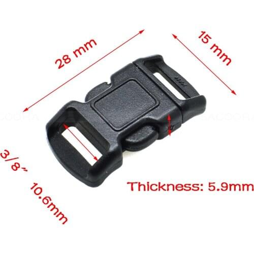 1000pcs 3/8"(11mm) Contoured Side Release Buckles for paracord Bracelets/Backpack Black Free Shipping