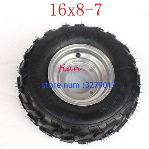 2PCS Lightning shipping Good Quality 16x8.00-7 Vacuum Tyre ATV Tire Fit for ATV 50CC,90CC,70CC,110CC,125CC Outer Tyre