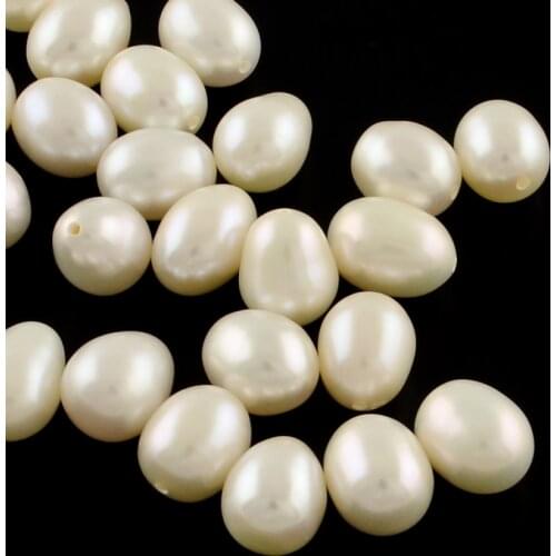 20pcs Natural Cultured Freshwater Pearl Rice Beads 9~10mm Half Drilled Bead for jewelry making DIY Bracelet Necklace Decor