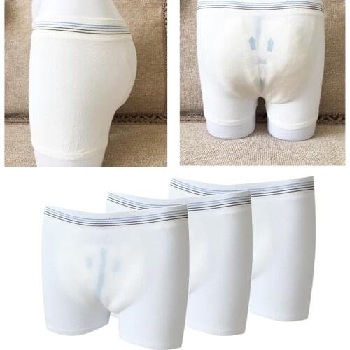 3Packs Mesh Postpartum Panties Washable Short Underwear Incontinence Aid for Elderly Maternity, XL White