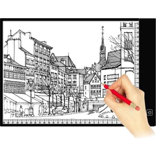 A4 LED Light Drawing Board Tracer Dimmable Calibration LED Sketch Tablet Tracing Artist Table Light Pad For Painting With Cable