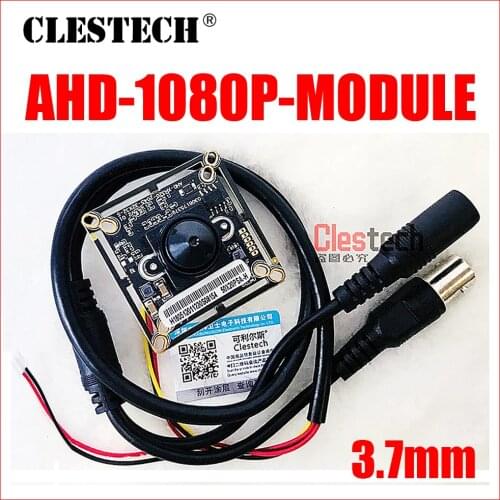 Free shipping 1920*1080p Ahd 200W Mini HD camera chip Monito board module 3.7mm lens pointed cone+Monitoring circuit bnc cable