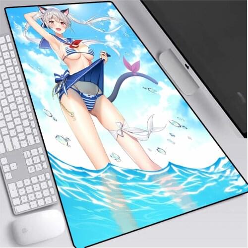 Mairuige Seaside Sexy Girl XXL Large Mouse Pad Mode Computer PC Gamer Animation Mouse Pad Kawaii Mousepad Gaming Accessories
