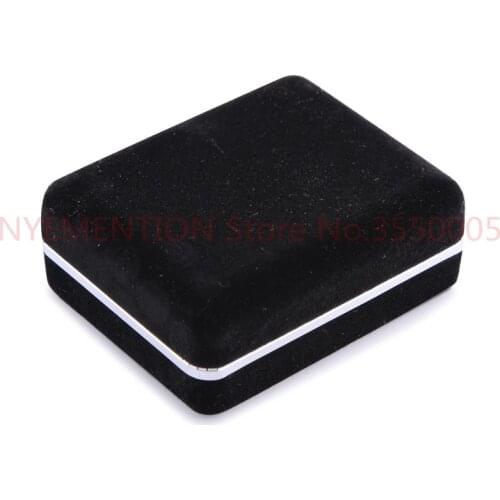 Black Velvet Cufflink & Tie Clip Holder Wedding Gift Storage Display Case Cuff Links Mens Jewelry Box 8.5*6.5*4cm 100pcs