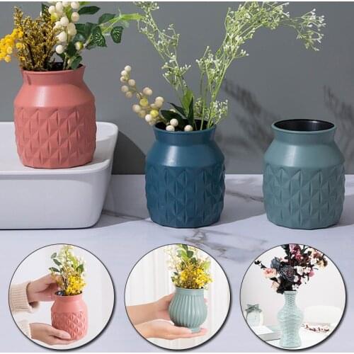 Nordic Style Imitation Porcelain Succulent Flowerpot Pe Hydroponic Vase Home Decoration Wet And Dry Flower Arrangement Vase
