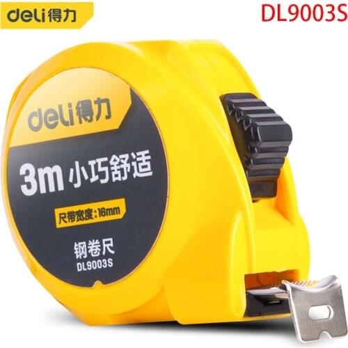 Deli DL9003S Specification: 3 mx16mm Steel Tape Measuring Tool ABS Material Drop Proof Housing Tape Made Of Carbon Steel