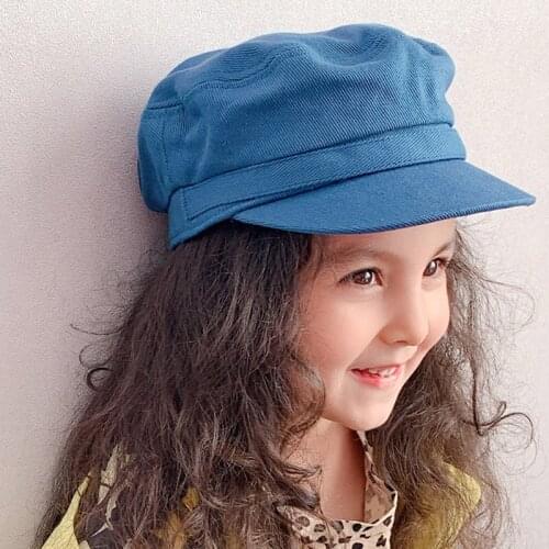MAERSHEI Childrens Beret 100% Cotton Boys Flat Top Baseball Cap Navy Hat Kids Newsboy Hat