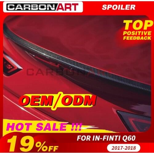 For in-finti Q60 Facelift Carbon Fiber Rear Trunk Spoiler Bootlid Spoiler 2017-2018 Car Styling spoiler and wing For in-fint Q60