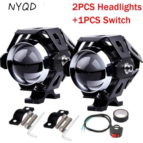 1PCS 125 W Motorcycle Headlight Moto led lights motorbike aluminum lamp U5 12V spotlight accessories spotlight Fog light