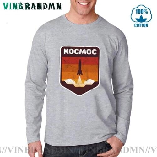 Hot-sale Spring & Autumn Men Long Sleeve Tee shirts Tops Russia CCCP Rocket Printed Leisure Fashion Cotton Geek Male T Shirts