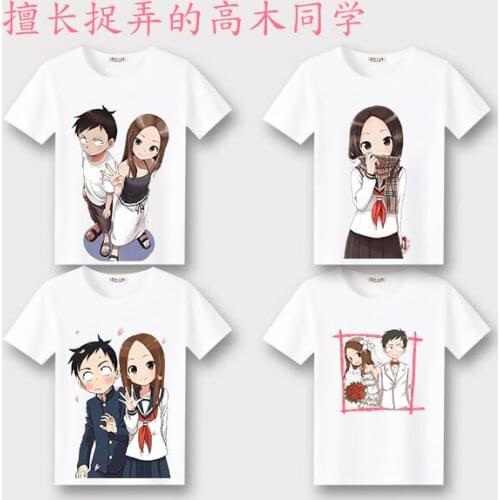 New T-shirts Karakai Jouzu no Takagi-san Takagi-san the Master of Teasing Cosplay Short Sleeve Tops Tees Women men