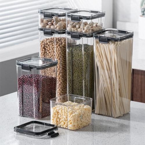 Airtight Food Storage Containers BPA Free Cereal Containers with Lock Lid Kitchen Pantry Organization Flour Sugar Container Box