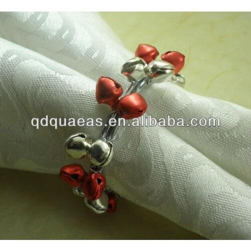 Napkin rings jingle bell beaded