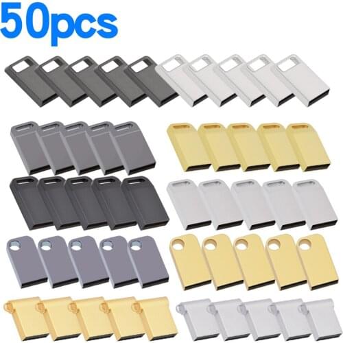 50pcs/lot metal usb flash drive 64GB 32GB 16GB 8GB 4GB memory cle usb stick drives high speed waterproof USB 2.0 flash drives