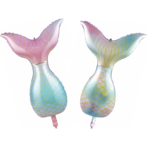 Cute Cartoon Mermaid Tail Balloon Set Birthday Letter Banner Birthday Wedding Arrangement Balloon Baby Party Decoration