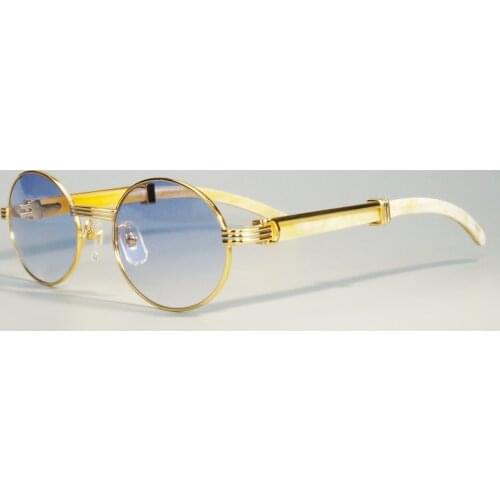 Men Designer Sunglasses Oval Trendy Womens Sunglass Carter Clear White Horn Eyewear Retro Round Transparent Gafas De Sol