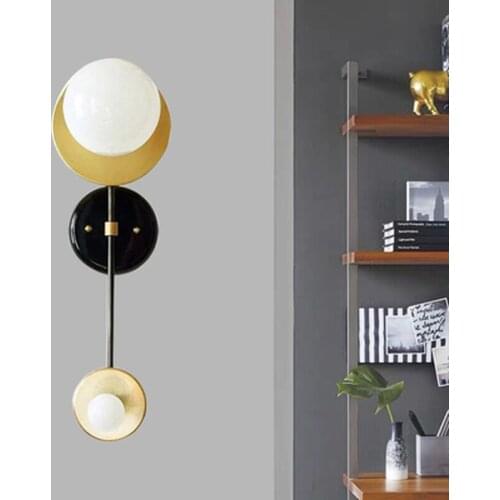 2019 NEW Nordic new modern minimalist style living room bedroom corridor brass wall lamp model room Creative wall l