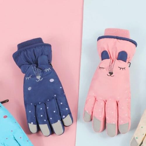 Gloves Boy Girl Winter Warm Kid Waterproof Skiing Accessory Outdoors Fleece Lining