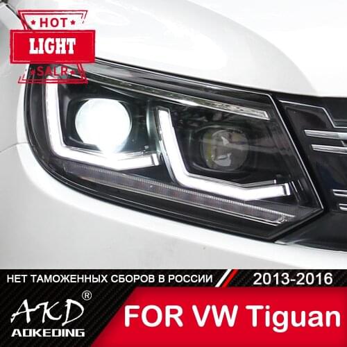 Head Lamp For Car VW Tiguan 2013-2016 Headlights Fog Lights Daytime Running Lights DRL H7 LED Bi Xenon Bulb Car Accessories