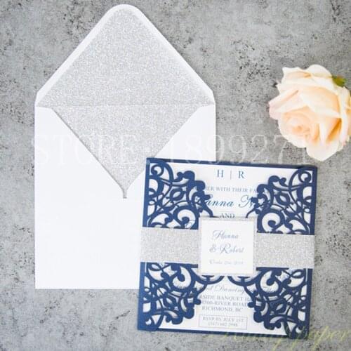 50pcs faire part de mariage wedding invitation inviti matrimonio laser cutting wedding card zaproszenia na wesele greeting cards