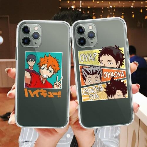 BigChen Cute Japan Anime Oya Haikyuu Clear Phone Case For iPhone 11 Pro 12 XR X XS MAX SE 2020 7 8Plus Shockproof Soft TPU Cover