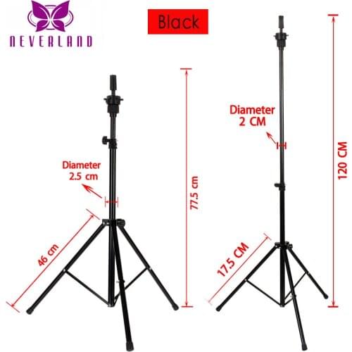 NEVERLAND Stainless Steel Wig Tripod Stand Adjustable Wig Head Holder Salon Hairdressing Training Head Tripod Stand + Carry Bag