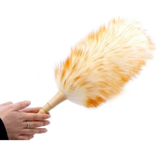 Non Static Dust Brush Household Feather Wool Duster Removal Dusting Broom Long Handle Cleaning Tool