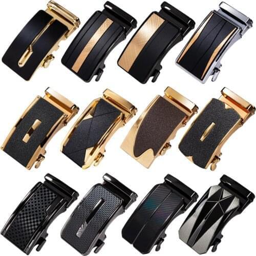 Alloy Mens Relacement Belt Buckles Button Sliding Without Belt Gold Blue Black Silver Buckle for 3.3cm to 3.5cm Ratchet Strap