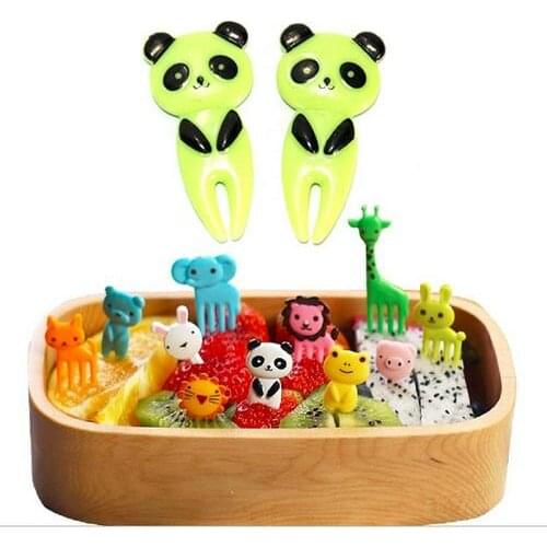 Animal Farm Fruit Fork Mini Cartoon Children Snack Cake Dessert Food Pick Toothpick 6/10/12/18pcs/pack Bento Lunches Party Decor